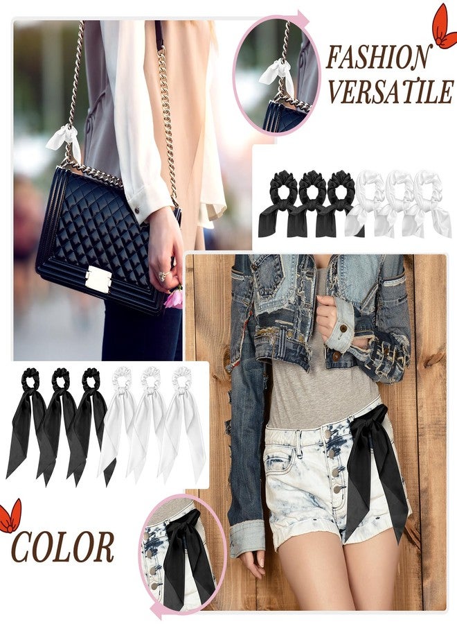 ميتلي مجموعة إكسسوارات الشعر من إم تي لي، 12 قطعة، للنساء: ربطات شعر، ربطات شعر مطاطية، ربطات أوشحة، ربطات شعر على شكل آذان أرنب، ربطات شعر من الحرير الساتان، ربطات أوشحة مزينة بفيونكات للنساء (أسود وأبيض). - Image 4